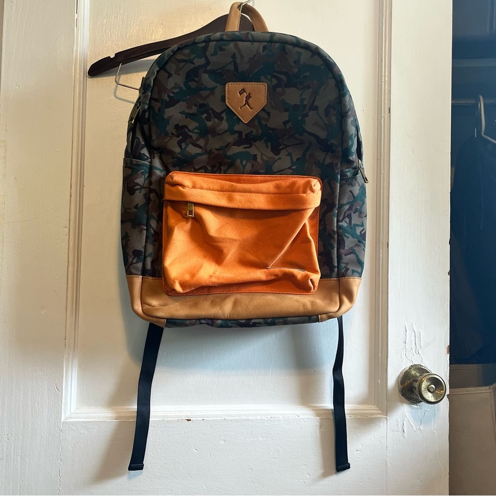 Baseballism Glove Leather Canvas Backpack Computer Bag Beige/Camo
